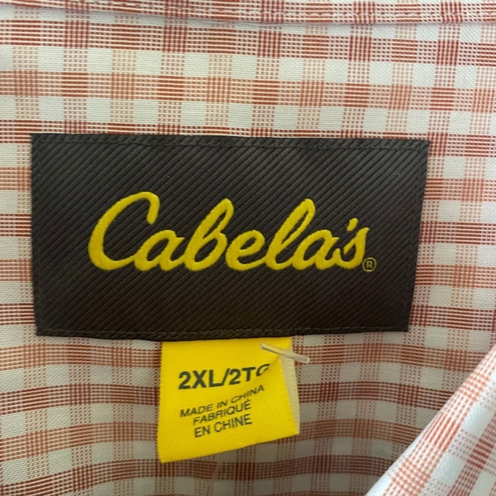 Cabela's Men's Short-Sleeved Button-Down Shirt Size 2XL White Red Plaid NWT - Picture 7 of 8